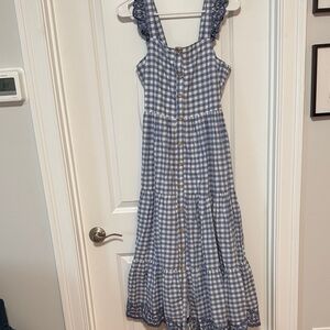 Shabby Chic Blue and White Gingham Dress